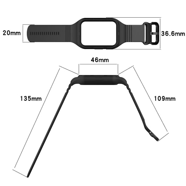 Silikone strop skærmbeskytter SORT Black