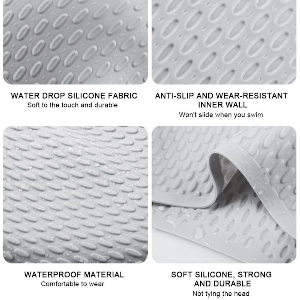 Bubble Swim Cap Silikoni uimalippikset HARMAA gray