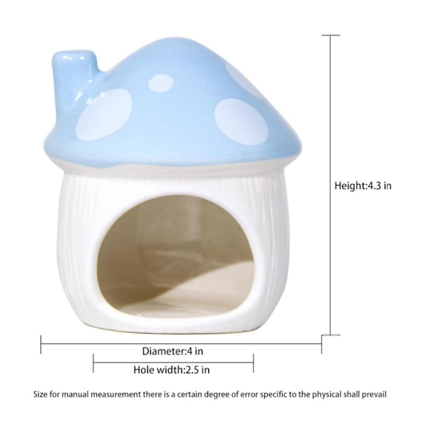Svampeformet keramisk Hamster Hideaway Bed Lille Pet Habitat