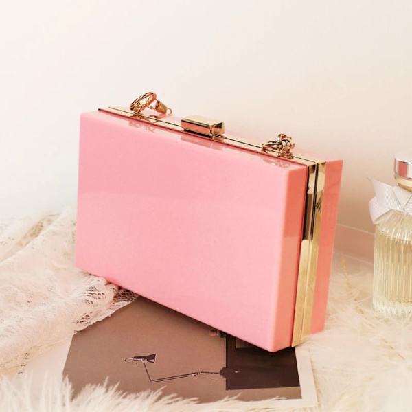 Läpinäkyvä juhlalaukku Akryylilaukku PINK pink