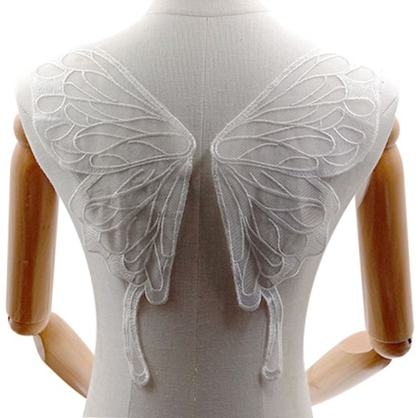 Organza Butterfly Wings Patch 3D Wings Patch VIT White