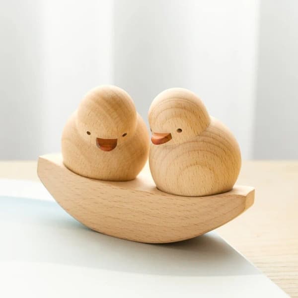 Träanka Ankfigurer Ankdekoration