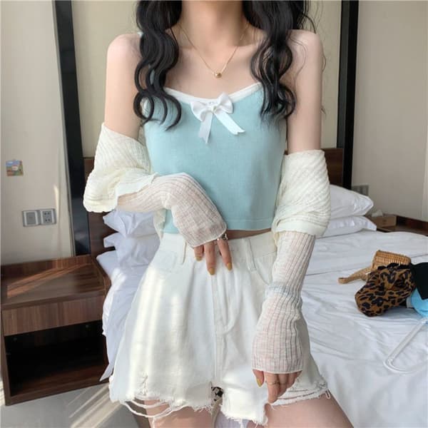 Liivi Crop Topit SININEN Blue