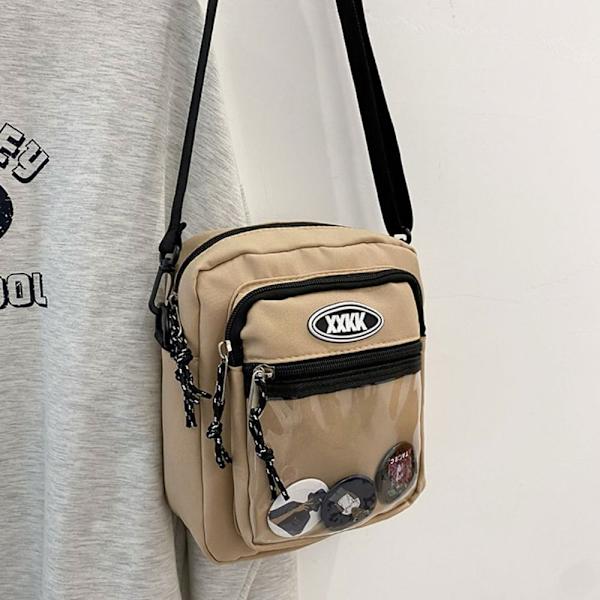 Canvas skuldertaske Crossbody taske SORT Black