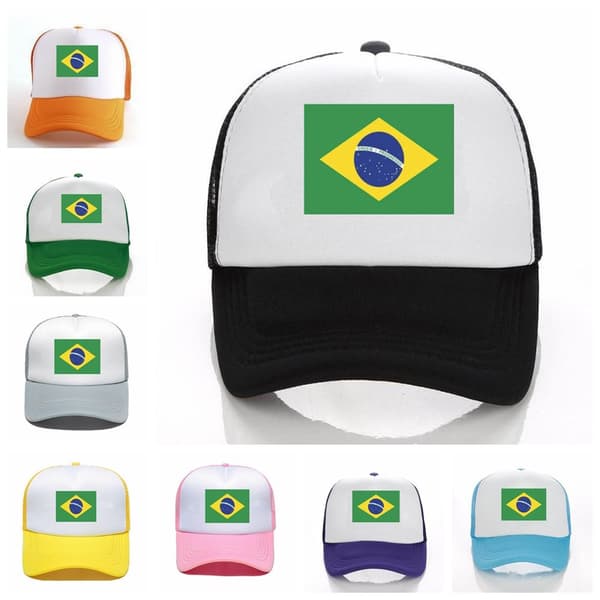 Brasilien Flag Baseball Cap Baseball Hat GRÅ grey