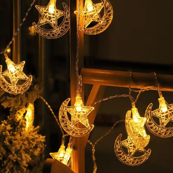 Eid Mubarak LED String Lights Ramadan Kareem Fairy Lights 1,5M 1.5M 10LEDMoon&Star