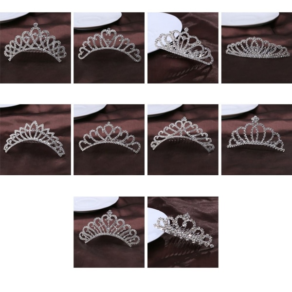 Princess Crystal Tiaras Crowns Hair Comb 4 4 4