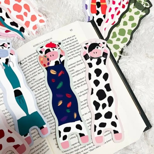 7 stk Wavy Cow Bookmarks Morsomme bokmerker B B B