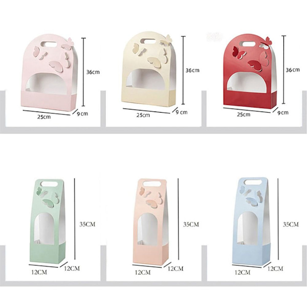 Sammenfoldelig Blomsterkasse Buket Indpakningskasse BEIGE ELLIPTISK ELLIPTISK Beige Elliptic-Elliptic