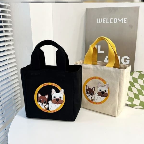 Lunsjpose Canvasveske SVART L small black small