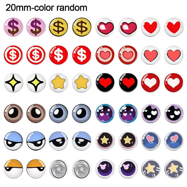 20kpl/10paria Silmät Askartelu Silmät Nukke kristallisilmät 20MMCOLOR 20mmcolor random