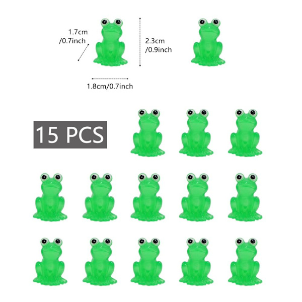15 stk Lysende froskepynt Tredimensjonal liten frosk