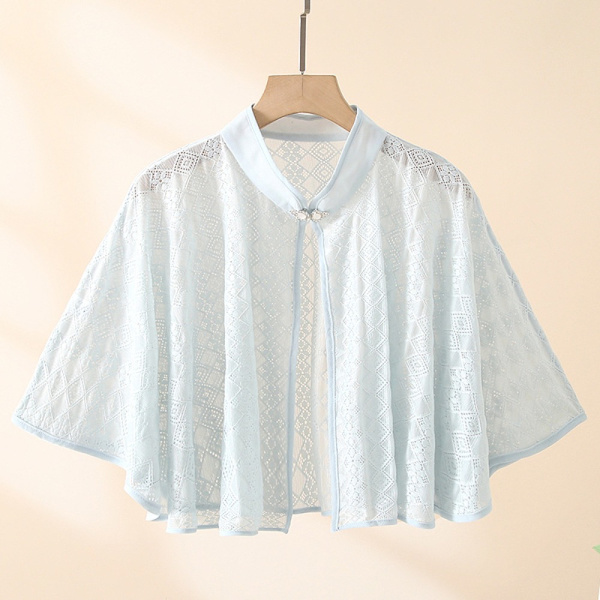 Rose Jacquard Polyester Sjal Solbeskyttelse Skjerf BLÅ Blue