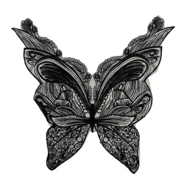 Flower Cloth Sticker Patch SORT Black