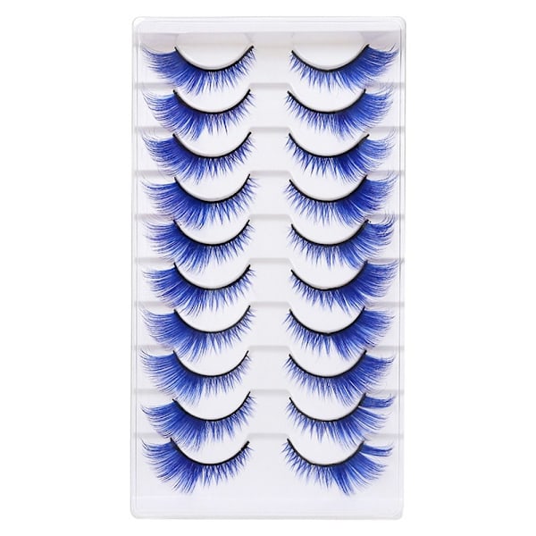 10 Par Färgade Fransar Cat Eye Eye Fransar RÖDA Red