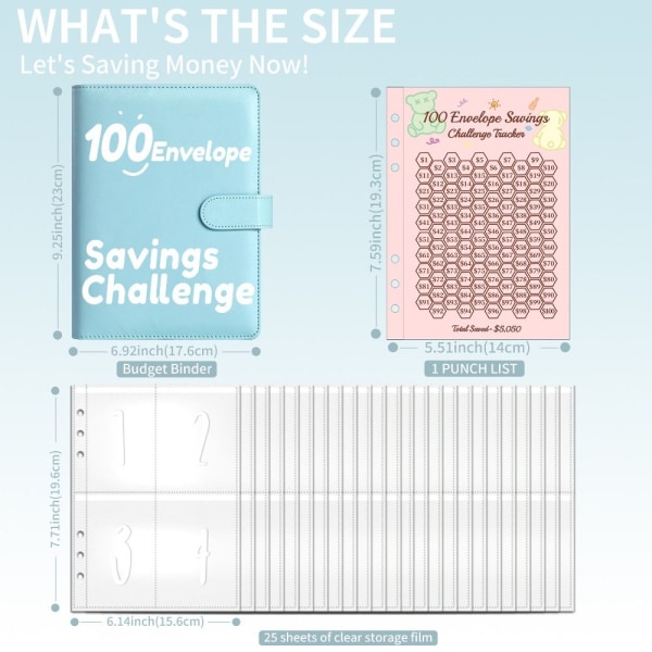 100 Days Savings Challenge Saving Challenge Binder LILLA Purple