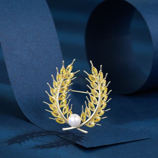 Enkel pärlvete brosch U-formad High Touch Pin Corsage BLÅ blue