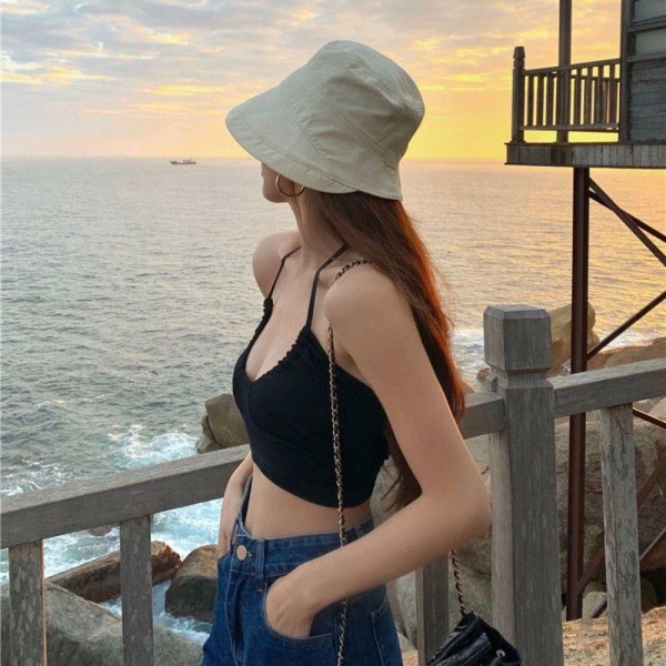Halter Top Crop Top SORT L Black L
