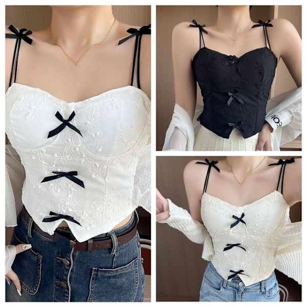 Jacquard Bow Strap Blonde Vest 3 3 3