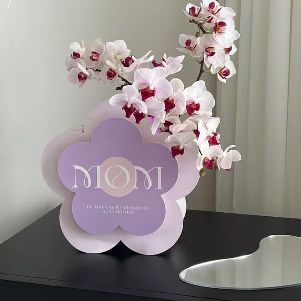 3 st Vikbar Blomlåda Bukettförpackning LILA Purple