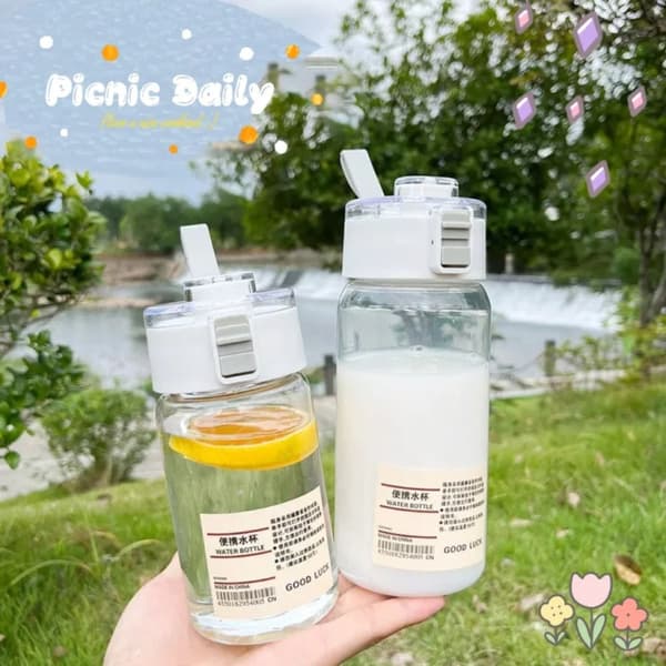Vattenflaska Plast Praktisk Mugg VIT 350ML white 350ml
