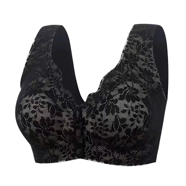 Kvinder Front Button BH Gravidundertøj SORT M black M