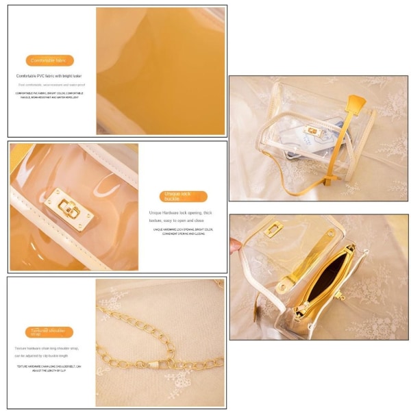 Transparent Jelly Handbag Chain Crossbody Bag 3 3 3