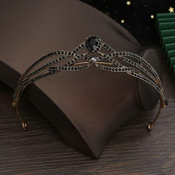 Hårbånd Brude Tiaras Krone SORT Black