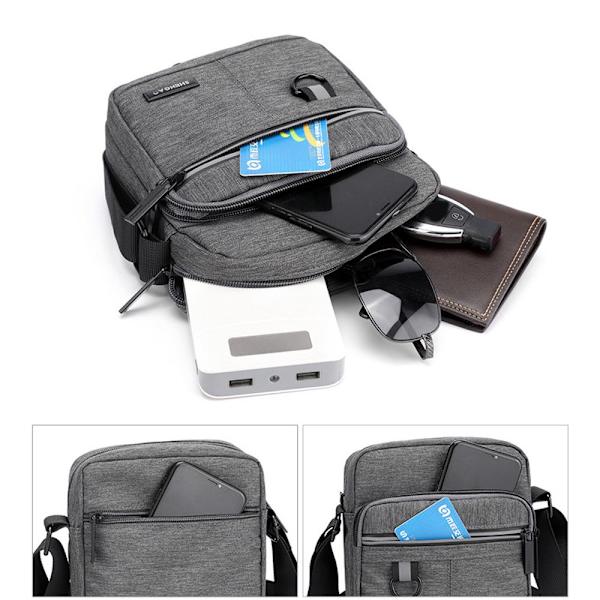 Herrar Väska Axelväska Messenger Bag GRÅ grey