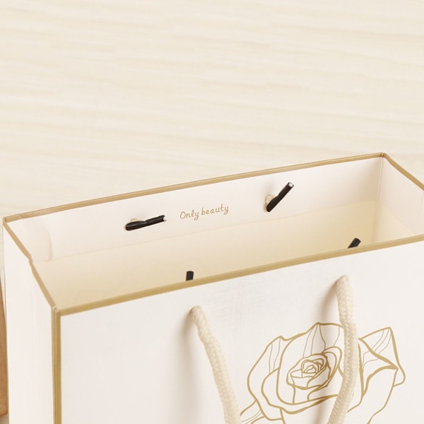Rose Flower Gavepose Papirpose HVID L L White L-L