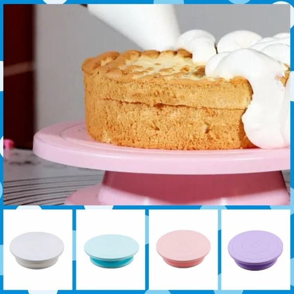Mini sokerimassakakun pyöritysalusta, VAALEANPUNAINEN pink