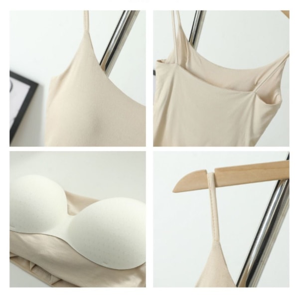 Seamless Crop Tops Ærmeløse toppe BEIGE M beige M