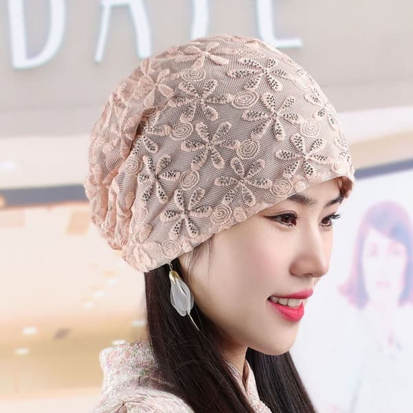 Lace Hat Beret Cap SVART Black