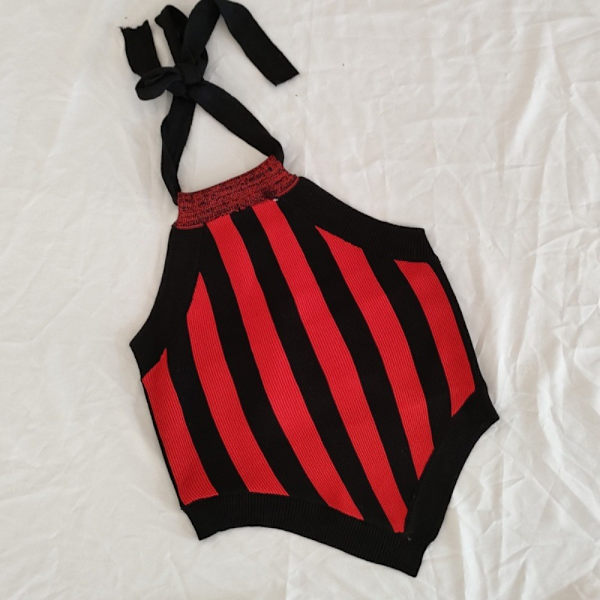 Casual Fashion Crop Top Yderbeklædning Basic Camisole RØD STRIBE Red Stripe