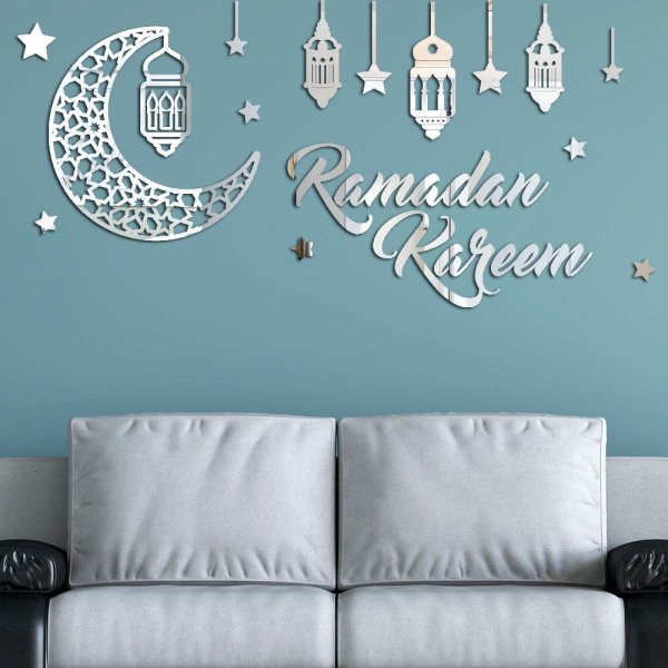 Wall Sticker Mirror Stickers Eid Mubarak Ramadan Decors GULD 3 3 gold 3