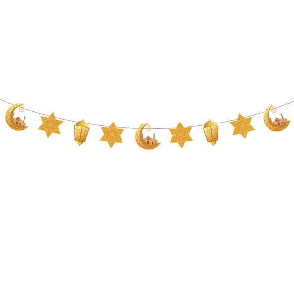 EID Mubarak Flaggtrekk Ramadan Dekorasjon Flagg 4 4 4