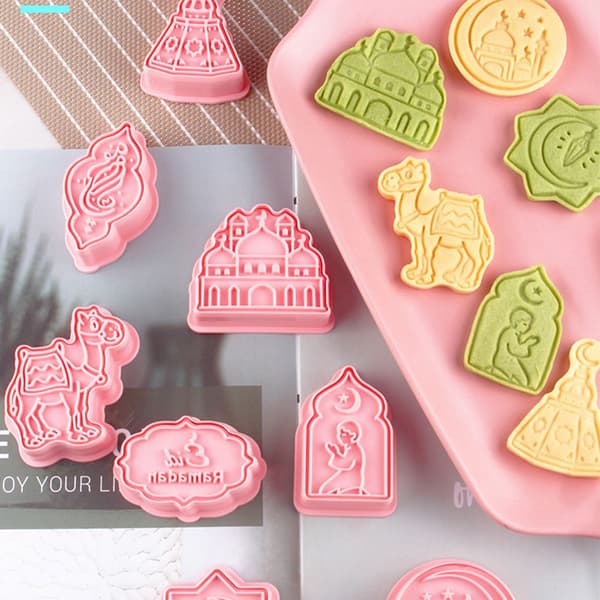 8 stk/sett Eid Mubarak Kakeformer for Baking