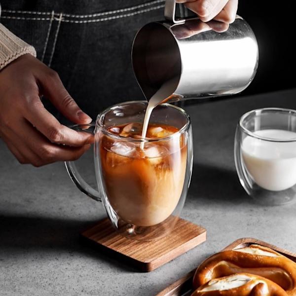 250ml/350ml/450ml dubbellagers glaskopp Transparent kaffekopp 250ml