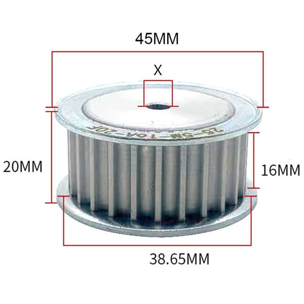 5M 25-hampainen ajoitushihnapyörä, synkroninen pyörä 22MM 22MM 22mm