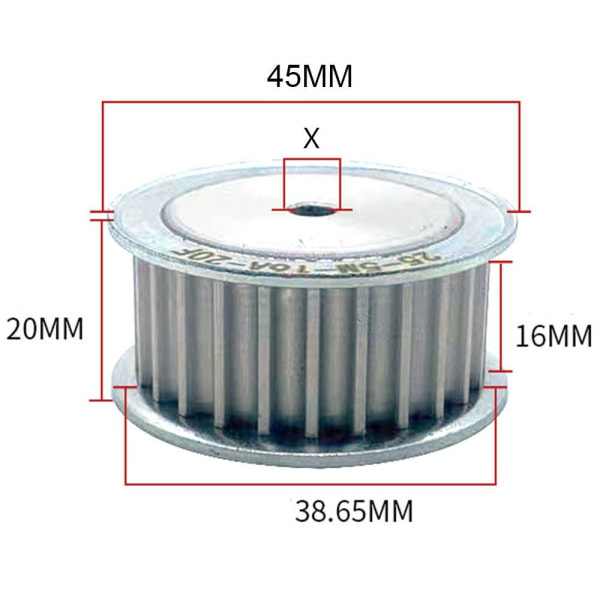 5M 25-hampainen jakopyörä Synkroninen pyörä 14MM 14MM 14mm