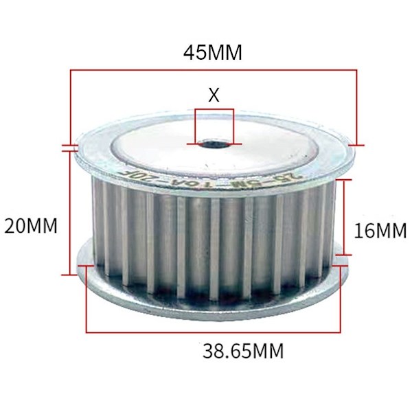 5M 25Tenner Timerskive Synkronhjul 16MM 16MM 16mm