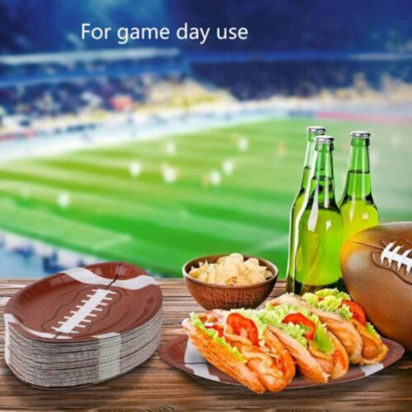 10 kpl Rugby-teemalla varustettuja tarjottimia Jalkapallon tarjoilualustat 7 TUUMAA 7 inches