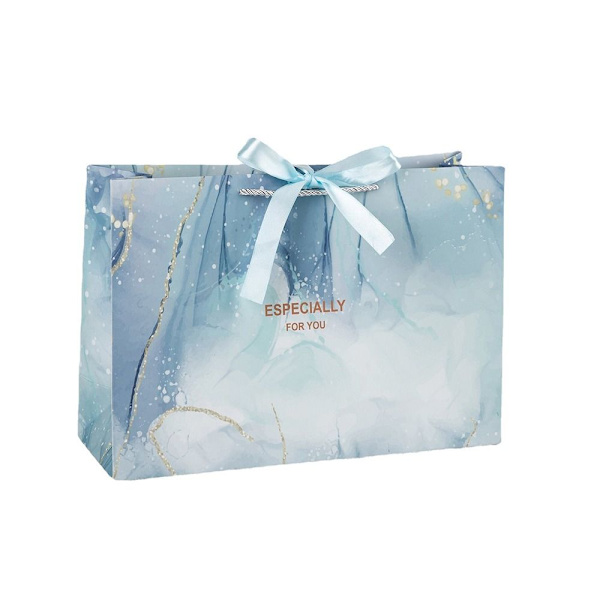 Marmor Print gavepose Papirpose BLÅ XL XL Blue XL-XL