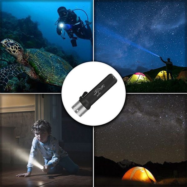 Led dykkerlommelygte nødbelysning SORT black