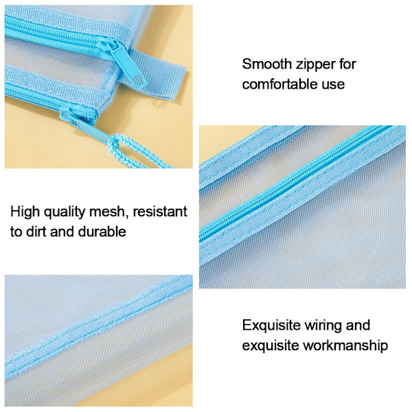 A4 asiakirjalaukku vetoketjullinen case SININEN TYYPPI2 TYYPPI2 blue Type2-Type2