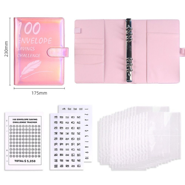 100 Days Savings Challenge Spara utmaning Binder BLÅ Blue