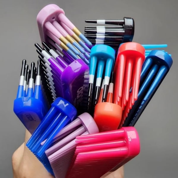 3 Rækker Detangling Comb Curl Defining Brush ROYAL BLUE Royal BLue