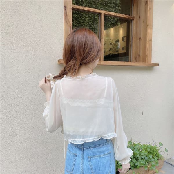 Dame Sjal Kort Cardigan HVIT White