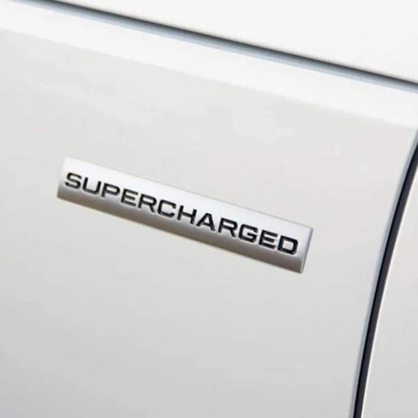 2st metall Supercharged logotyp Bilemblem Auto Badge Bakre Trunk