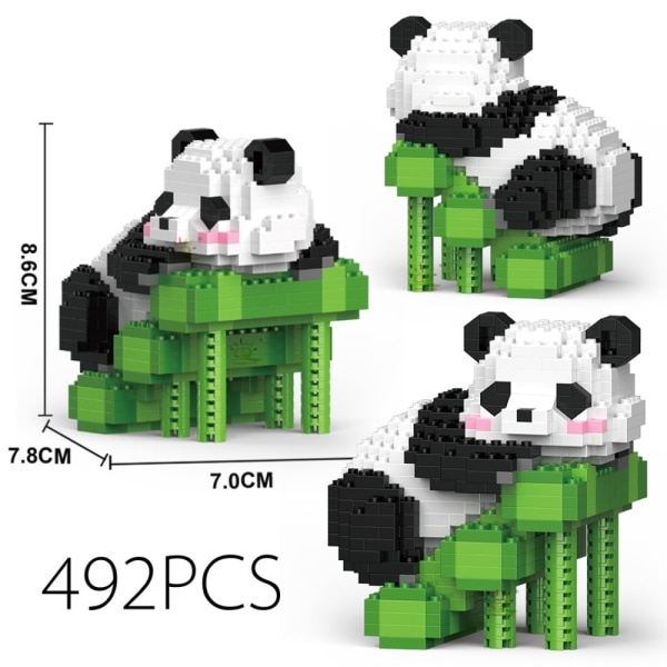 Panda Building Block Leker Sammensatte Leker 3 3 3